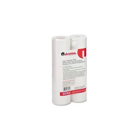 Universal Cash Register Paper Rolls, 1-3/4" (44mm) X 138 Ft., 10 Rolls Per Pack 35744